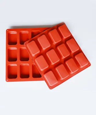 Rectangle Silicon Soap Mould (SB01) (12 cavity)(60-65 gms)(7.15cm*5 cm *2.30 cm)