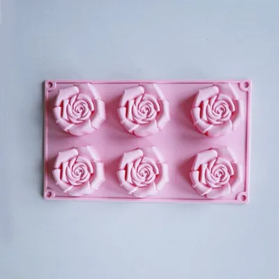 Designer Rose flower Soap Mould(SB16)(6 cavity)(80-85 gm)(6.5 cm*7.5cm*3cm)