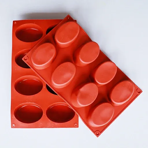 Oval Soap Mould(SB10)(80 gm)(8 cavity) (3.30 cm*5.84cm*3.81cm)
