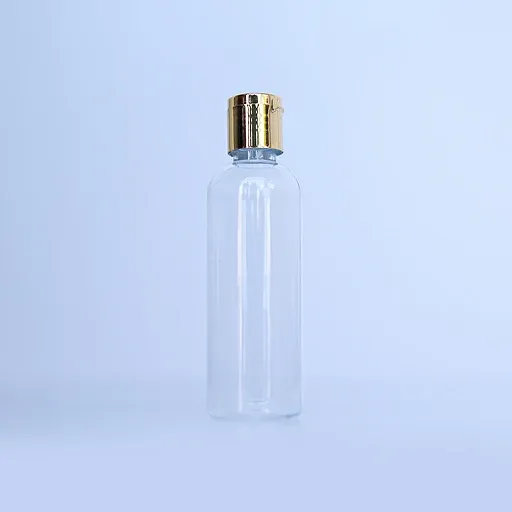 100ml Transparent round Bottle with golden open type cap(FB08)