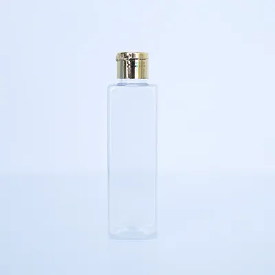 Square bottle 200 ml with golden flip cap (FB06)
