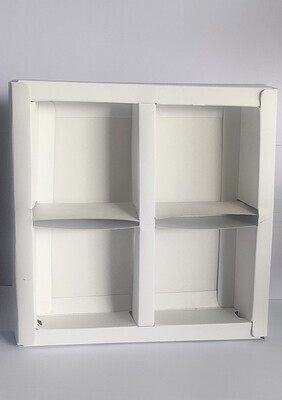 4 cavity lace white gift packing box (18.5 cm *18.5 cm *3.9 cm)(SP15)