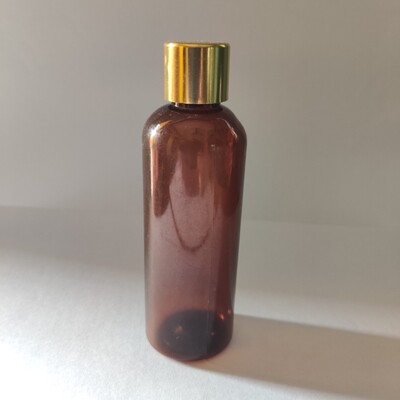 100ml Amber round Bottle with golden closed type cap(FB09)