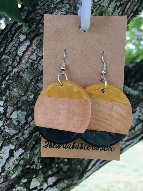 Hand painted hook earrings.