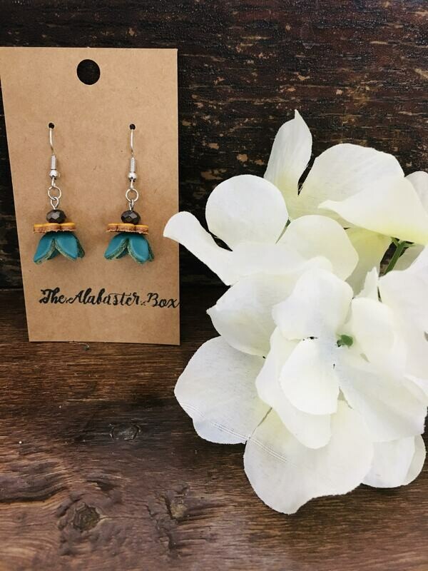 Leather Flower Earrings