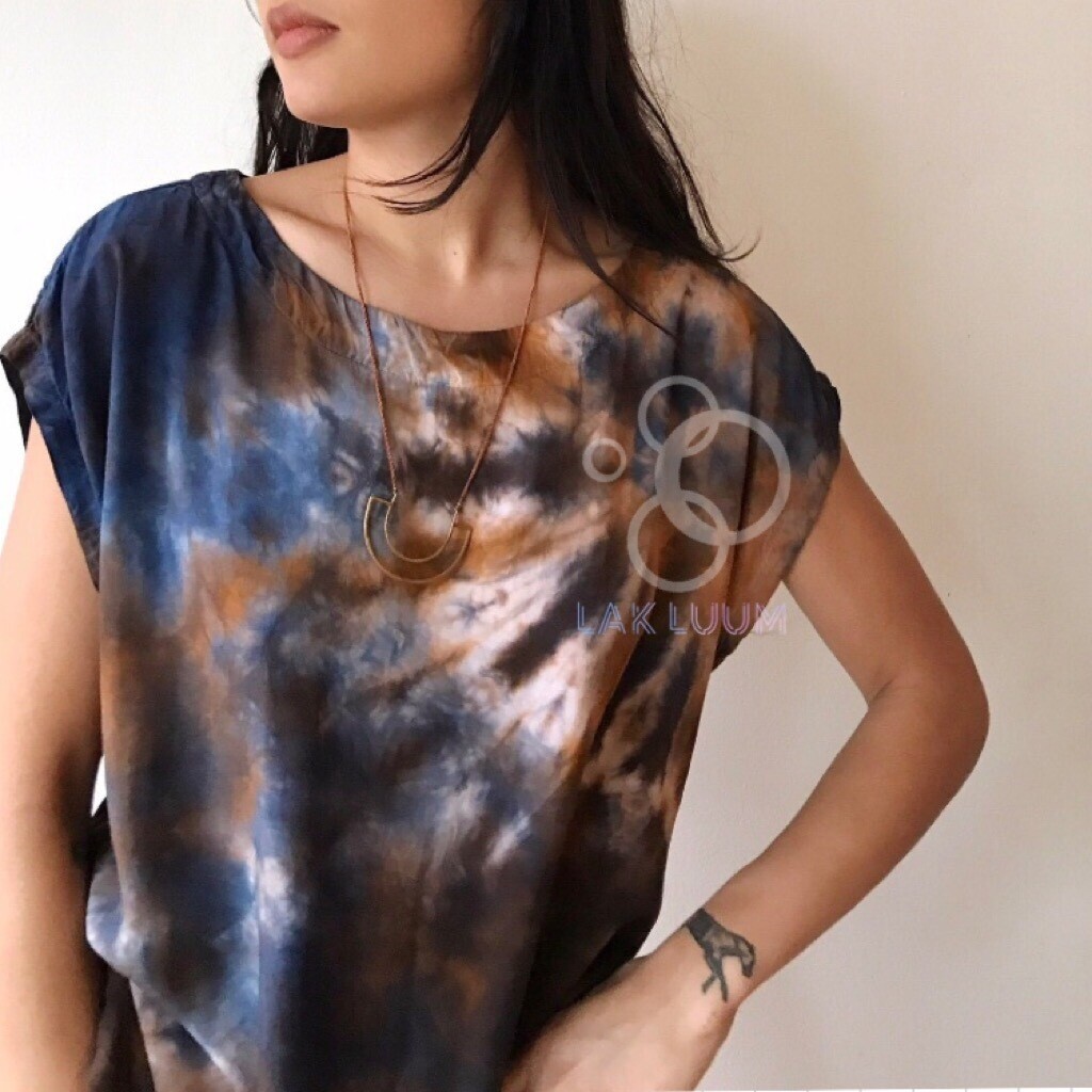 TIE DYE BALL NECK LONG FROCK