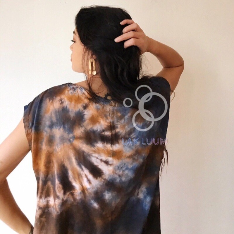 TIE DYE BALL NECK LONG FROCK