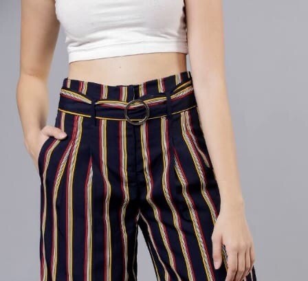 LAKLUUM Women Navy Blue &amp; Red Printed Straight Palazzos. 
$22
MYN-PP