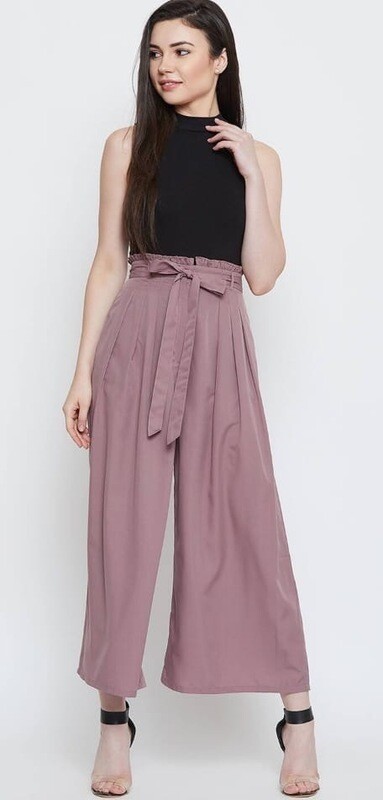 LAKLUUM Women Pink Solid Flared Palazzos 
MYN-PR