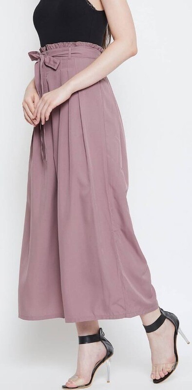LAKLUUM Women Pink Solid Flared Palazzos 
MYN-PR