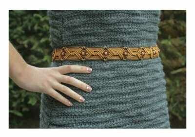 Brown woven macrame belt MH-RI