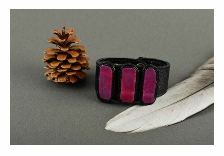 Stylish handmade wrist bracelet leather bracelet designs leather goods MH-FI