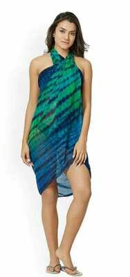 LAK LUUM Fashion Women Blue &amp; Green Dyed Sarong MYN-TE