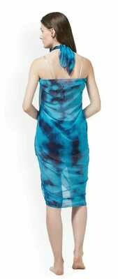 LAK LUUM Fashion Women Turquoise Blue Dyed Sarong MYN-EA