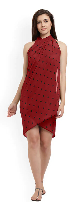 LAKLUUM Fashion Women Red Polka Dot Printed Sarong MYN-EA