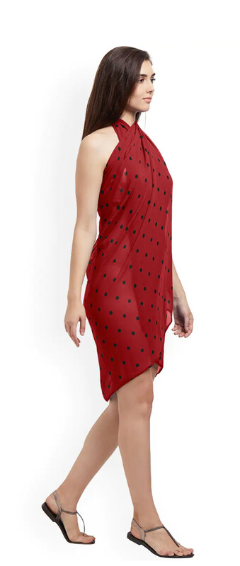 LAKLUUM Fashion Women Red Polka Dot Printed Sarong MYN-EA