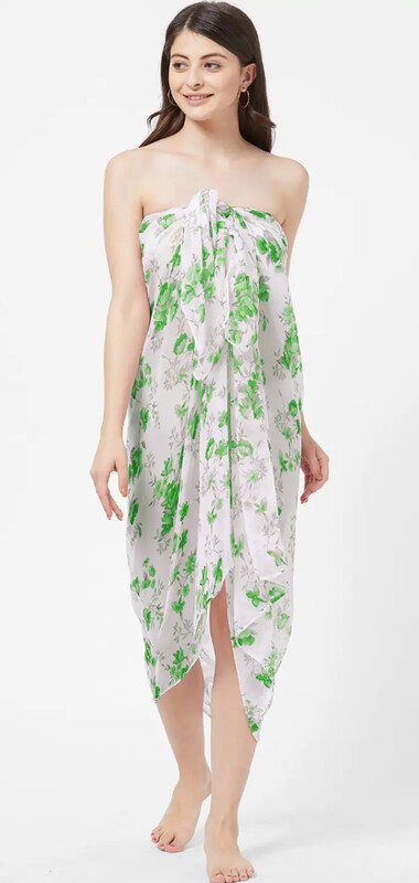 LAKLUUM Fashion Women White Floral Printed Sarong  MYN-EA