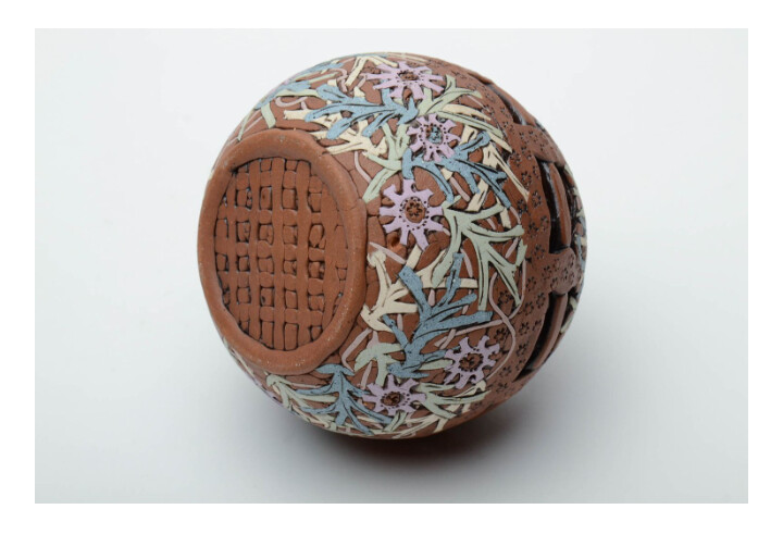 Unusual clay candle holder MH-RI