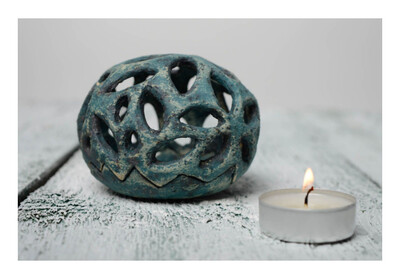 Homemade clay candle holder MH-RL