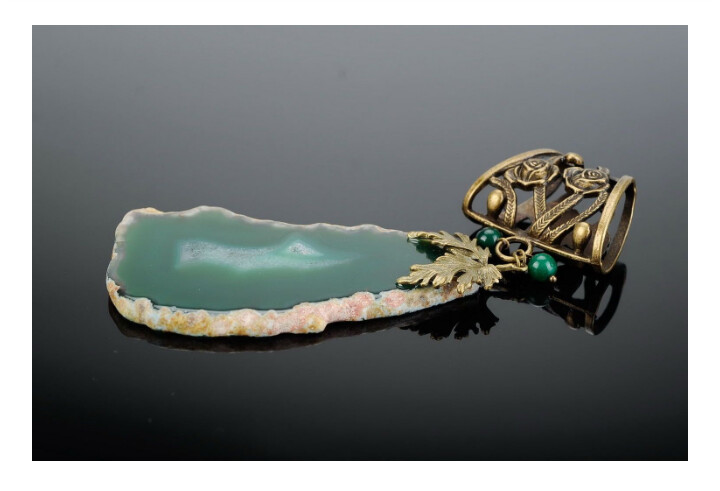 Pendant for Scarf with agate MH-RI