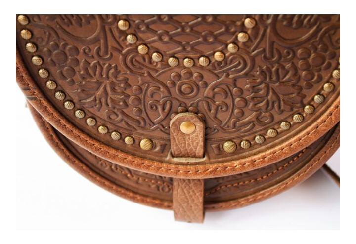 Purse with long strap is made of natural leather MH-AO