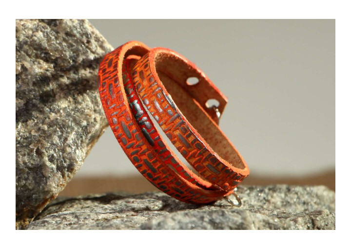 Red leather bracelet MH-PL