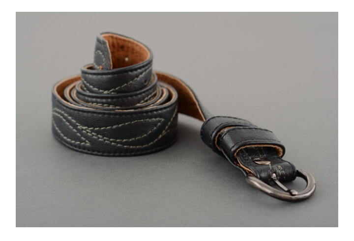 Black leather belt MH-RF