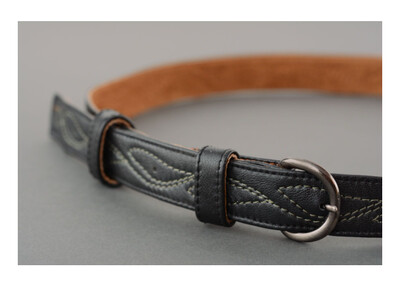 Black leather belt MH-RF