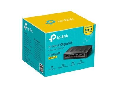TP-Link Litewave 5 Port Gigabit Ethernet Switch | Desktop Ethernet Splitter | Plastic Case | Unshielded Network Switch | Plug & Play | Fanless Quiet | Unmanaged (LS1005G)