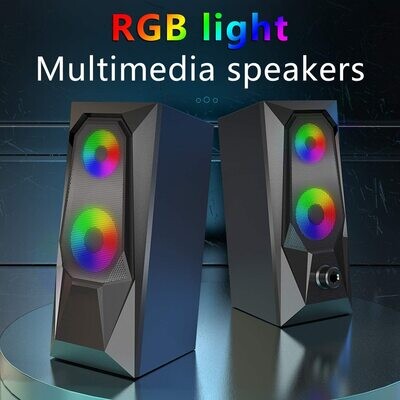 RGB LED Stereo PC Speakers - USB2.0, Suitable for PC, Mobile Phone, Tablet, Notebook etc