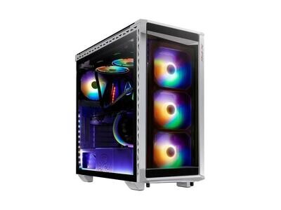 XPG BATTLECRUISER ATX Mid-Tower RGB Case: Tempered Glass Tool-Less Design - White