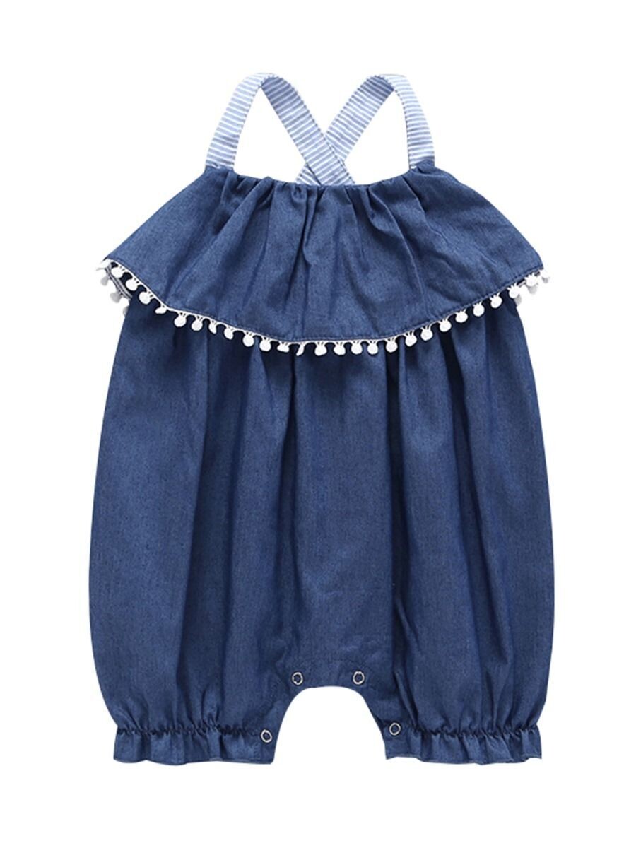 Denim Cross Jumpsuit