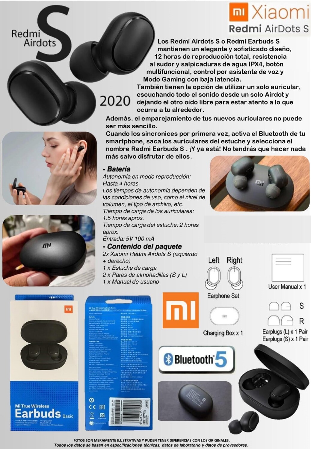 Redmi Airdots Xiaomi Audifonos Bluetooth True Wireless Earbuds