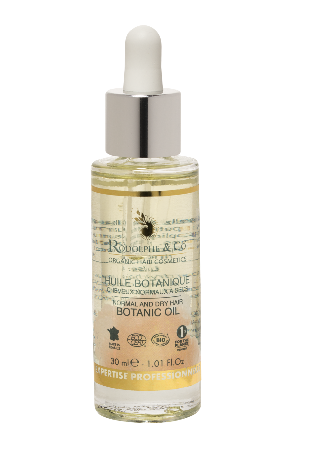 druppelflesje Rodolphe &amp; Co Botanical Hair Oil. Natural HairDo