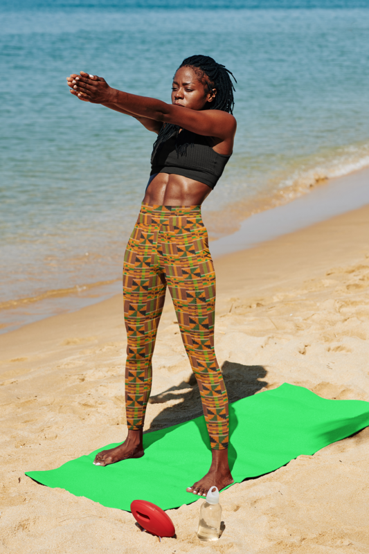 Akua Kente High Waist Leggings : African Print Leggings