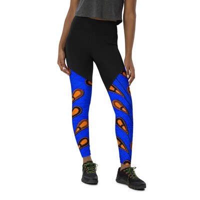 Adanna Compression Sports Leggings | LUX Collection | African Print Leggings