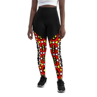 Samakaka Compression Sports Leggings | LUX Collection | African Print Leggings