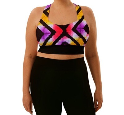 African Tie Dye Support Sports Bra | LUX Collection | African Print Bra
