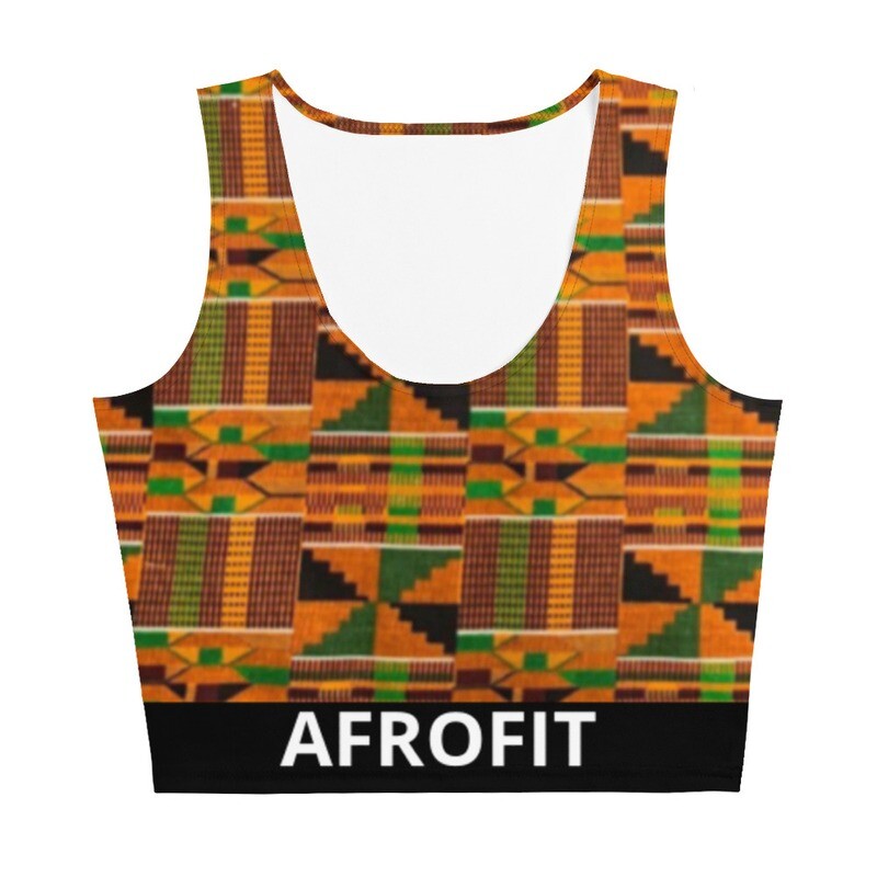 AFROFIT Akua Gym Crop Top | Kente Top