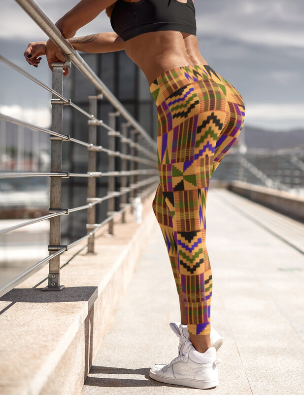 Morowa Kente High Waist Leggings | African Print Leggings