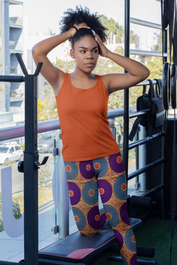 Ijeoma Ankara Print High Waist Leggings : African Print Leggings