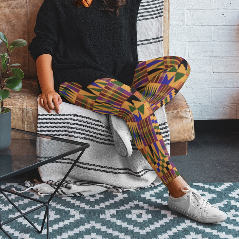 Morowa Kente Plus Size Leggings 2XL-6XL | African Print Leggings | High Waist