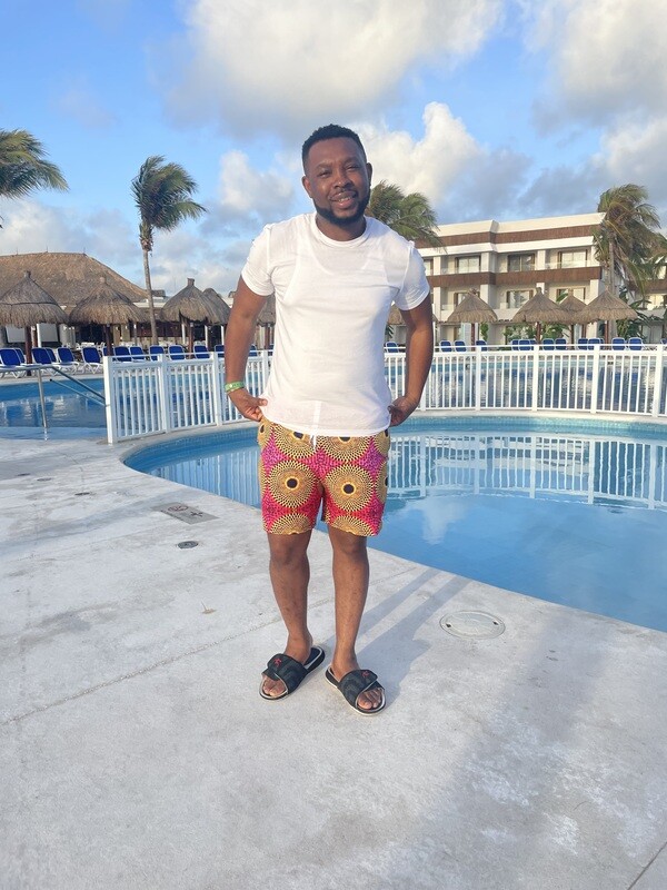 African Print Swim Trunks