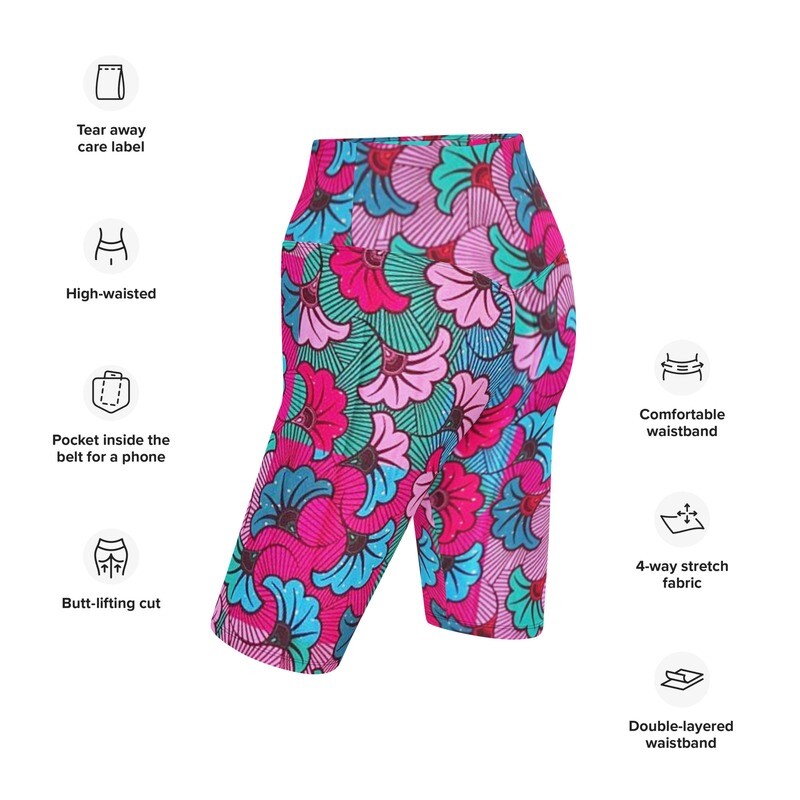African Print Biker Shorts
