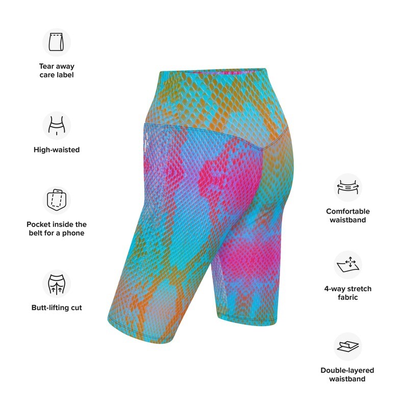 Rainbow Snake Biker Shorts