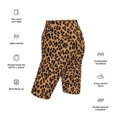 Leopard Print Biker Shorts