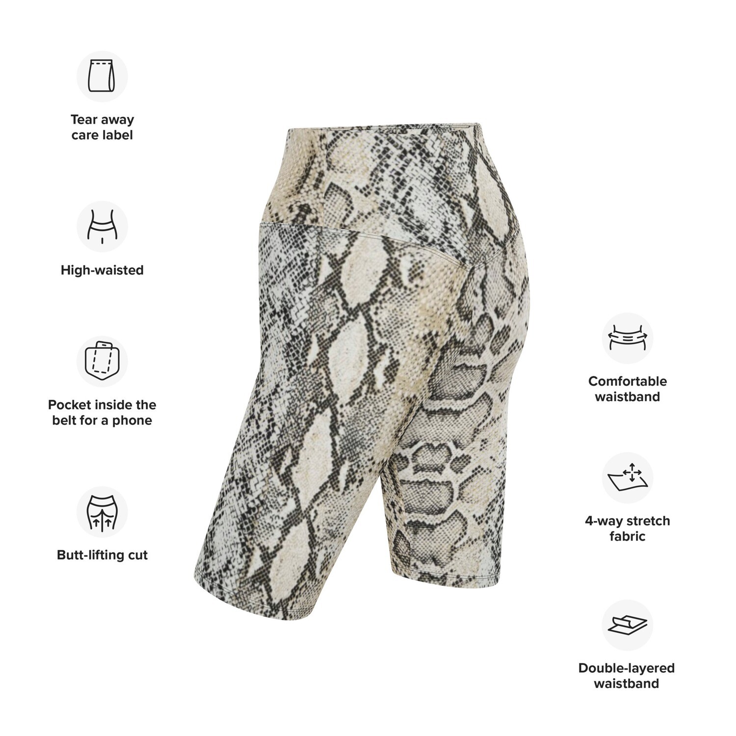 Snake Skin Premium Biker Shorts