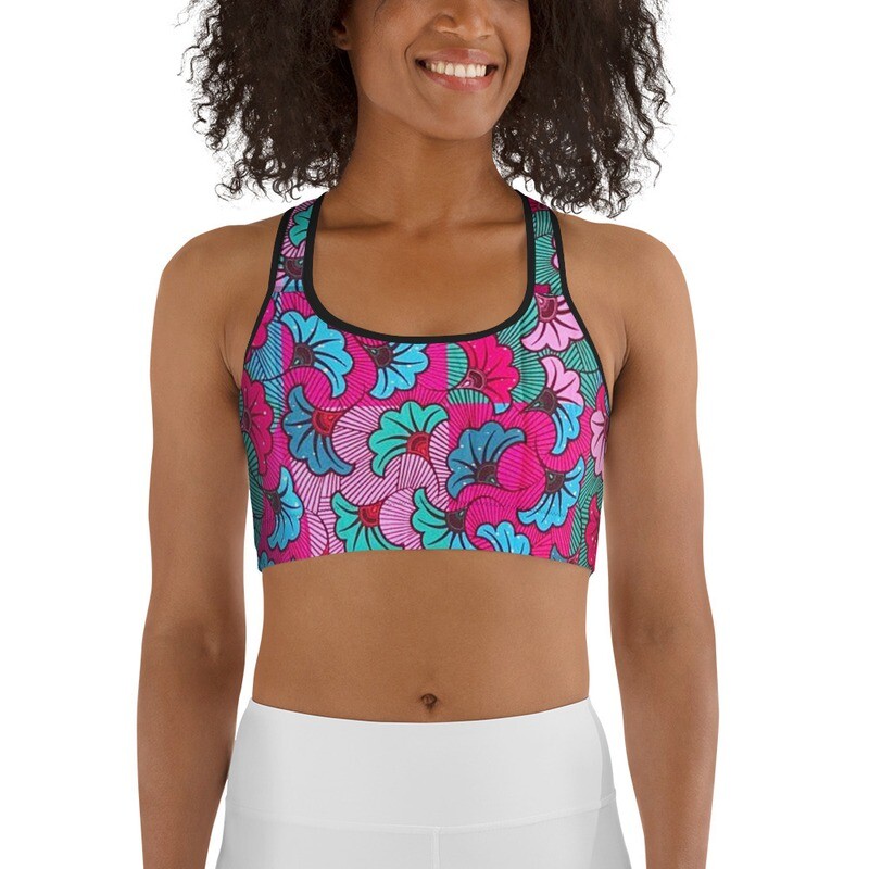 Chioma African Print Sports Bra