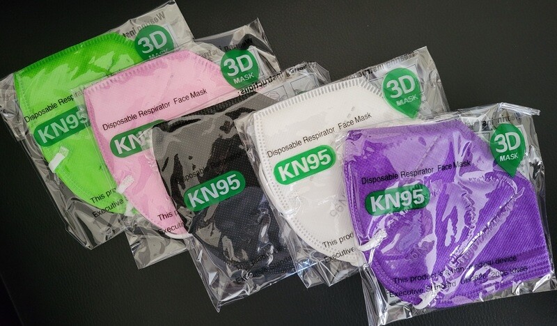 Multi-color Premium KN95 Respirator Mask  - 50 pieces