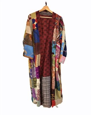 Kimono seda reversible patchwork
